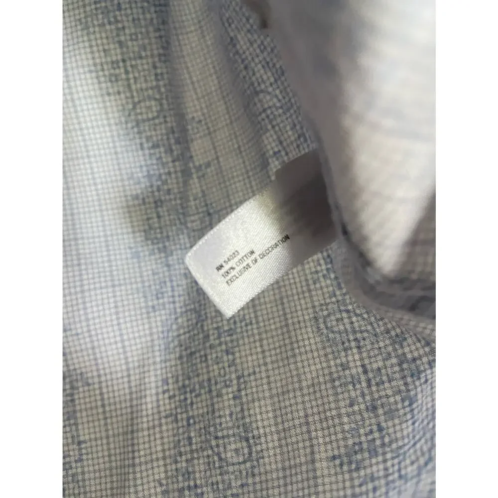 Gap Boys Shirt Size 2 Globe Mapper Blue‎ Paisley Roll Tab Sleeve Dress Button Up